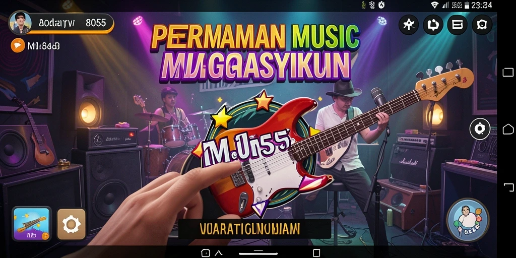 Tampilan gameplay 8055 yang menarik saat bermain musik.