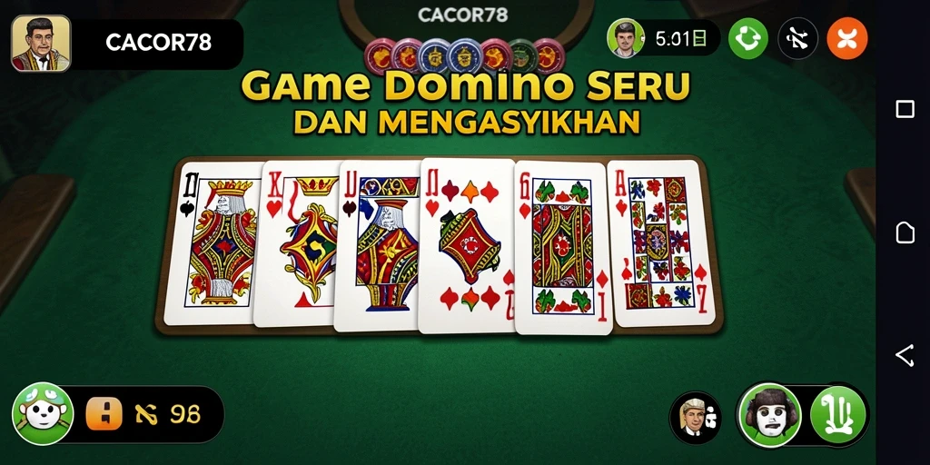 Tampilan permainan <strong>CACOR78</strong> yang menampilkan aksi domino seru.