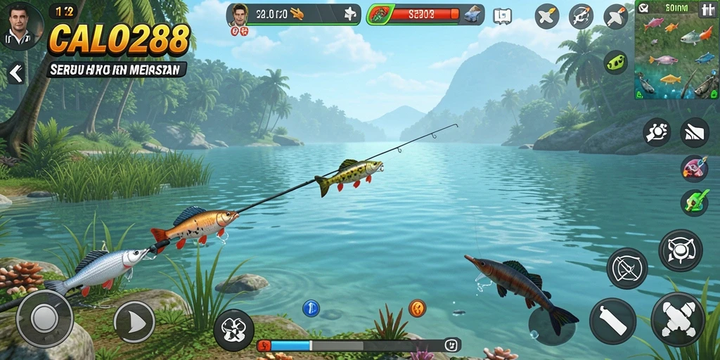Tampilan gameplay seru <strong>CALO288</strong> dengan pengalaman memancing yang nyata.