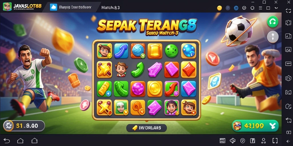 Tampilan gameplay seru dari JAVASLOT88 yang penuh warna.