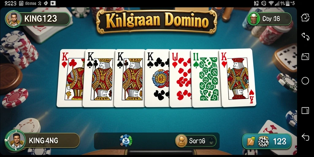 Screenshot KING123 menampilkan aksi seru dalam gameplay Domino.