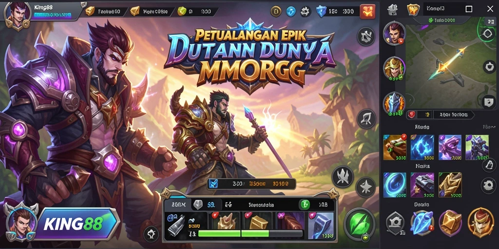 Gameplay KING88 menampilkan petualangan penuh aksi dalam dunia MMORPG.