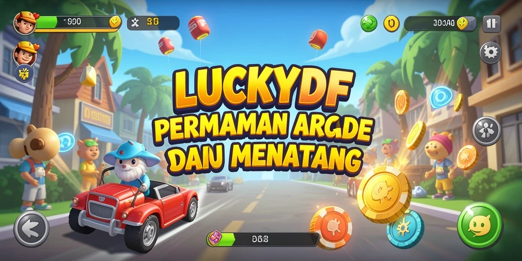 Screenshot menampilkan aksi seru dalam permainan Arcade LUCKYDF.