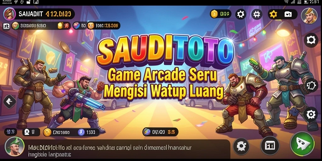 Screenshot gameplay SAUDITOTO menampilkan karakter yang melompat menghindari rintangan.
