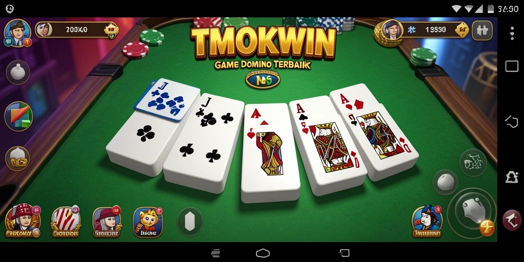 Tampilan gameplay seru dalam permainan Domino TMOKWIN.